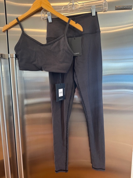 Spiritual Gangster Pants - NWT Spiritual Gangster Matching SET - Auralight Legging + Aria Bra -Ribbed Black